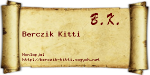 Berczik Kitti névjegykártya