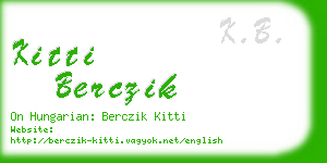 kitti berczik business card